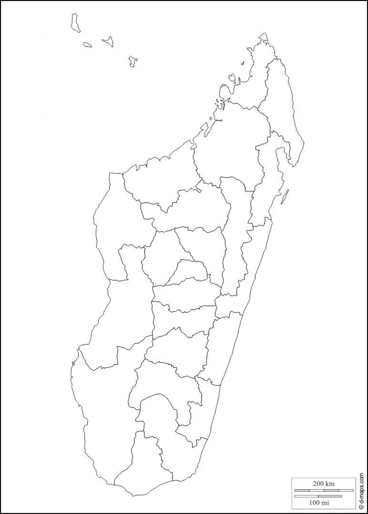 Madagaskar mapa zarys