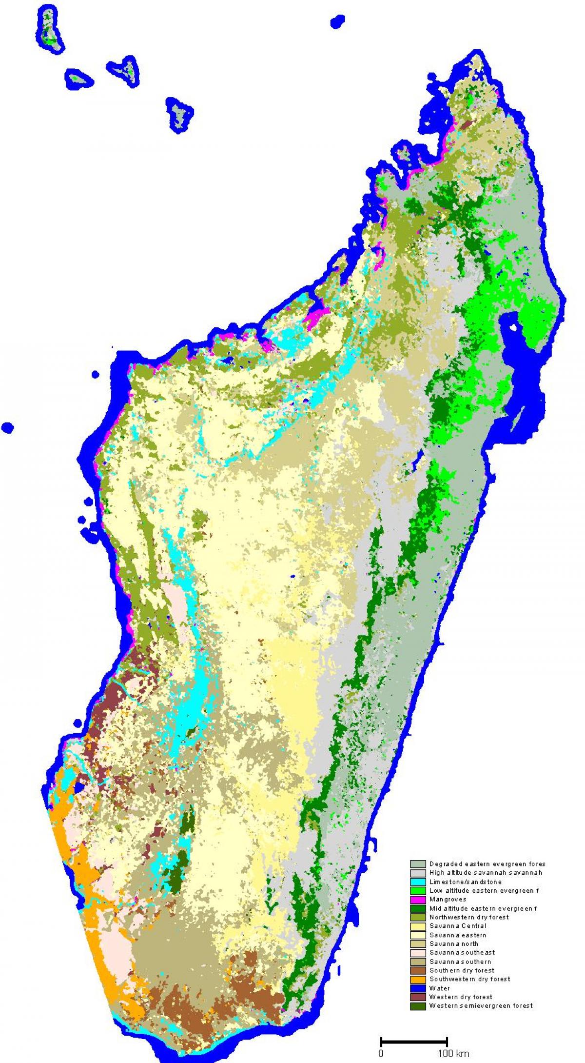 mapa roślinności Madagaskaru