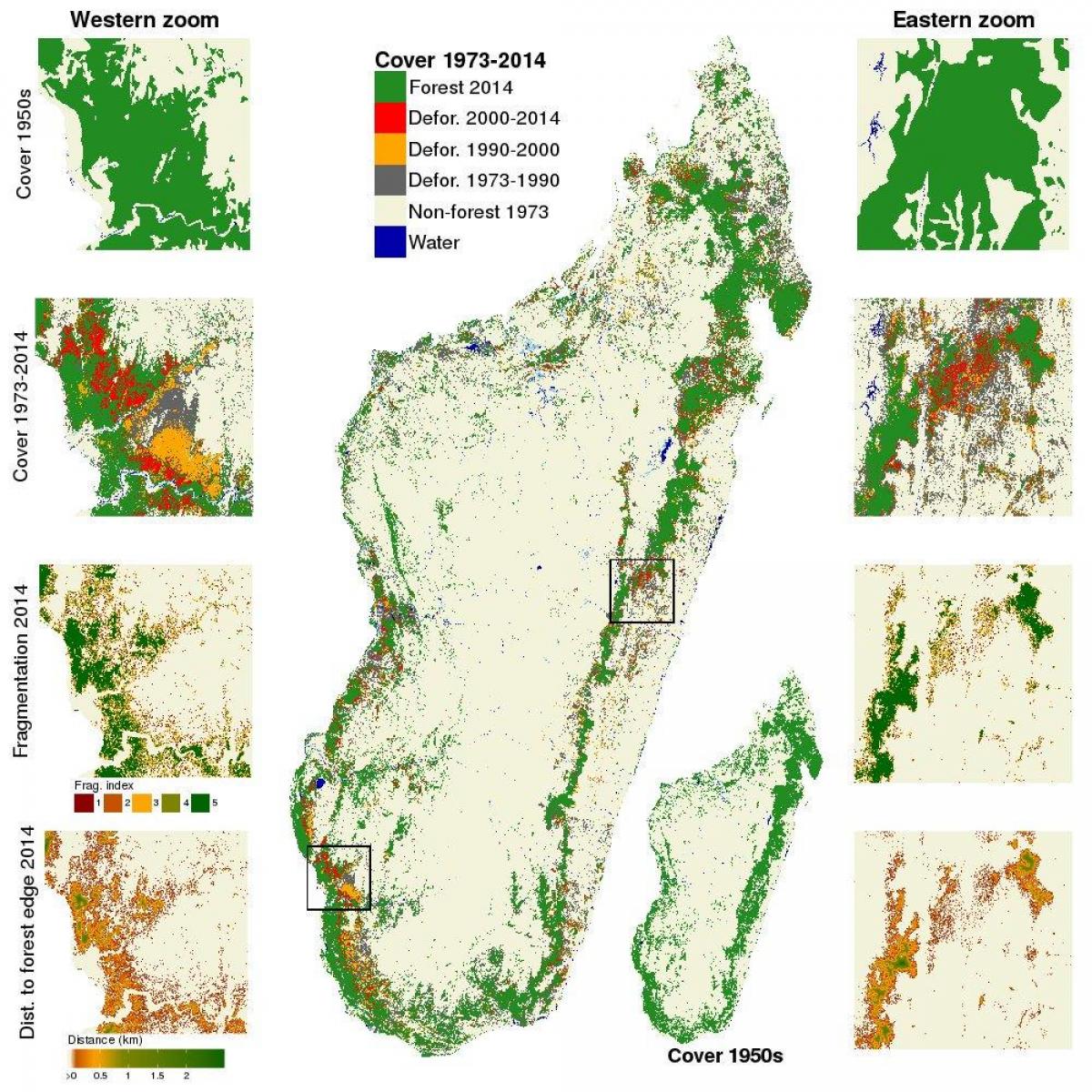 mapa Madagaskaru wylesiania