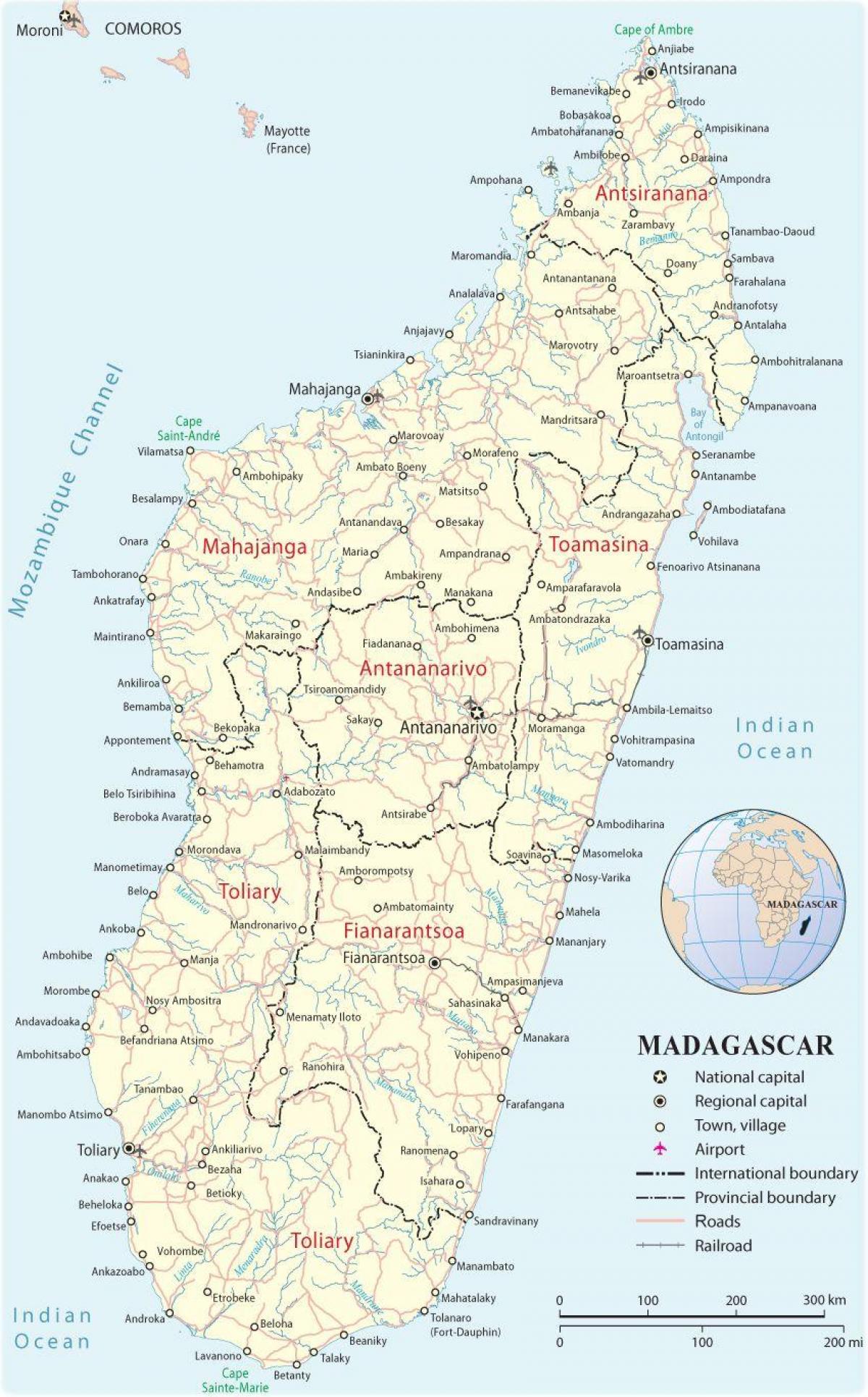 mapa Madagaskaru lotnisk