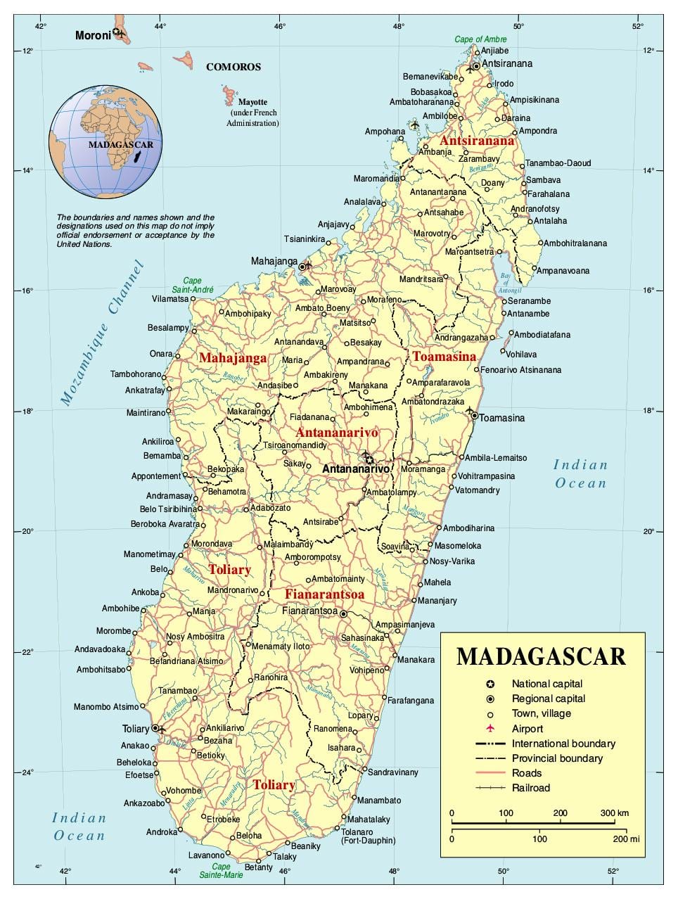 mapa Madagaskaru drodze