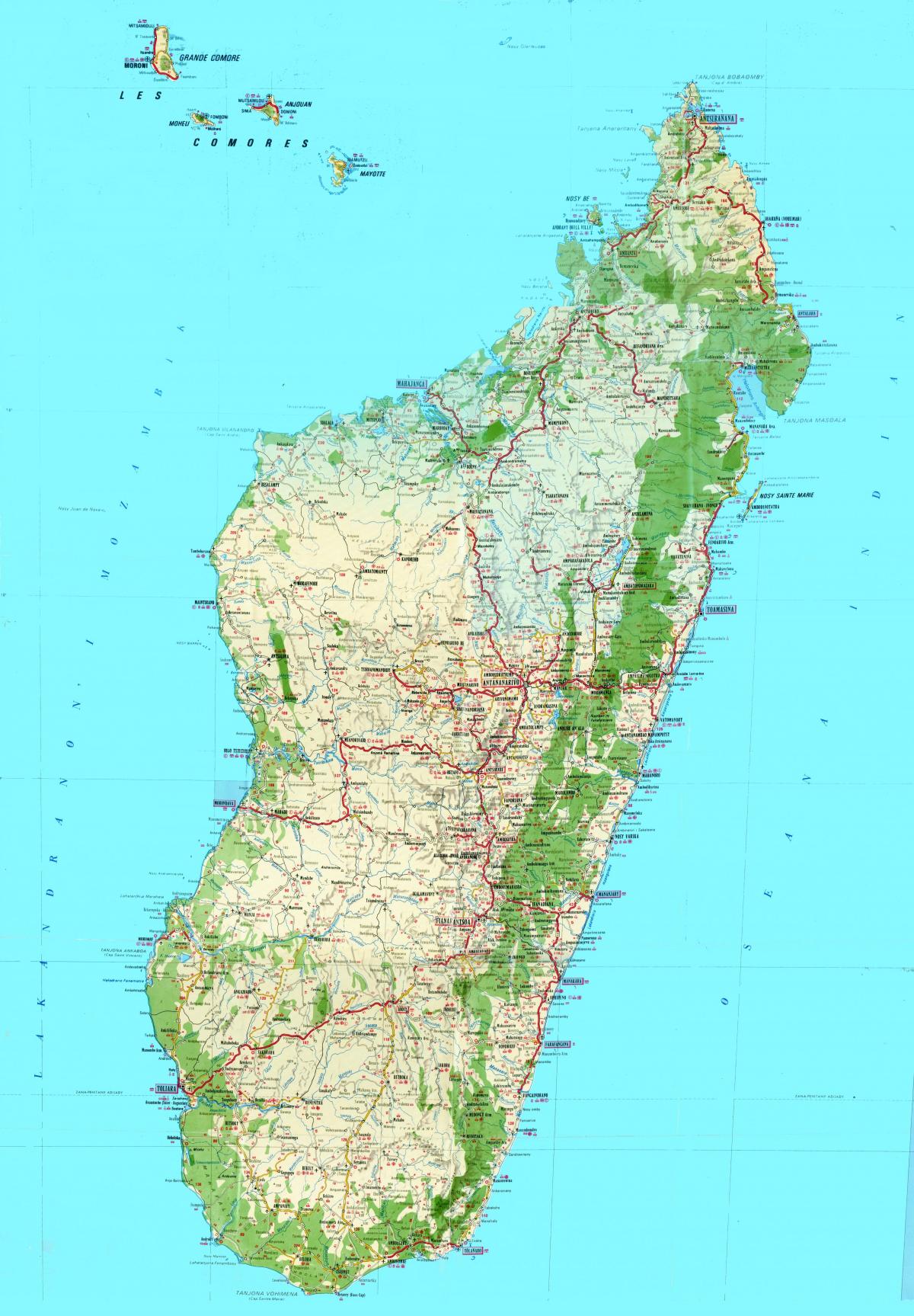 mapa topograficzna Madagaskaru