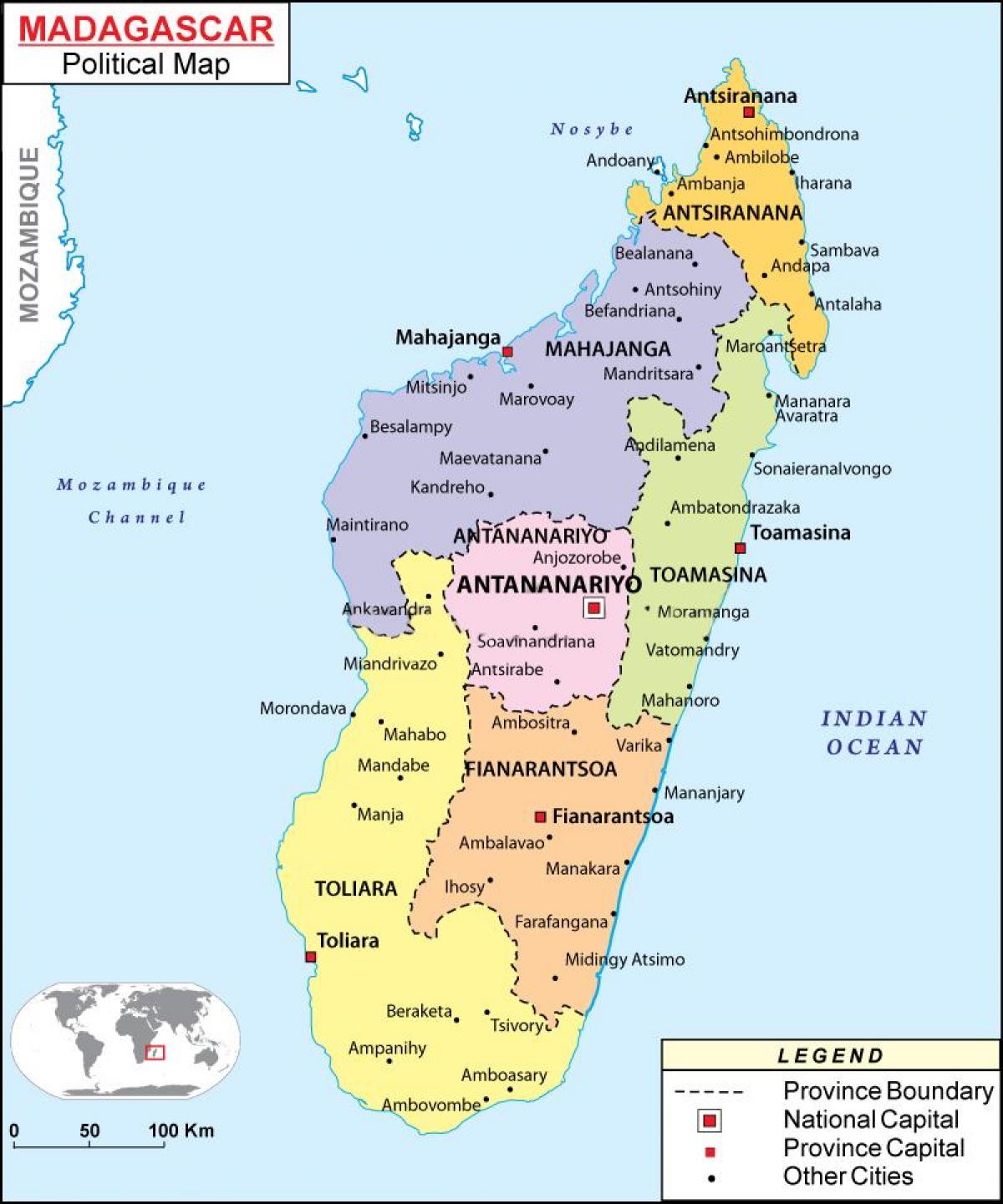 Mapa Polityczna Madagaskar Mapy Mapa Polityczna Z Madagaskaru   Mapa Polityczna Madagaskar 