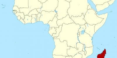 Madagaskar na mapie Afryki