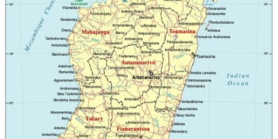 Mapa Madagaskaru drodze