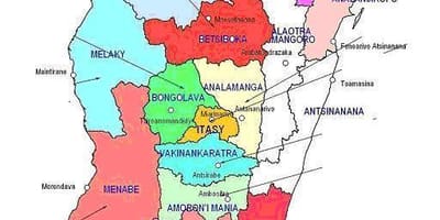 Mapa regionów Madagaskaru