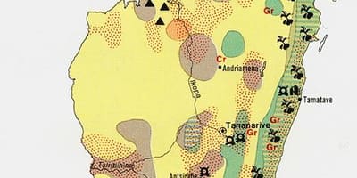 Mapa Madagaskaru zasobów naturalnych