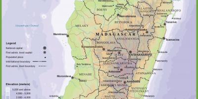 Mapa fizyczna mapa Madagaskar